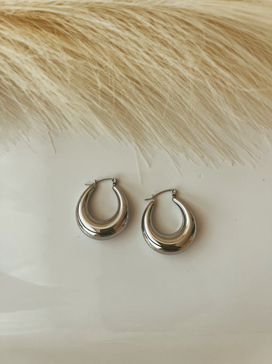 Silver Zoe Hoops