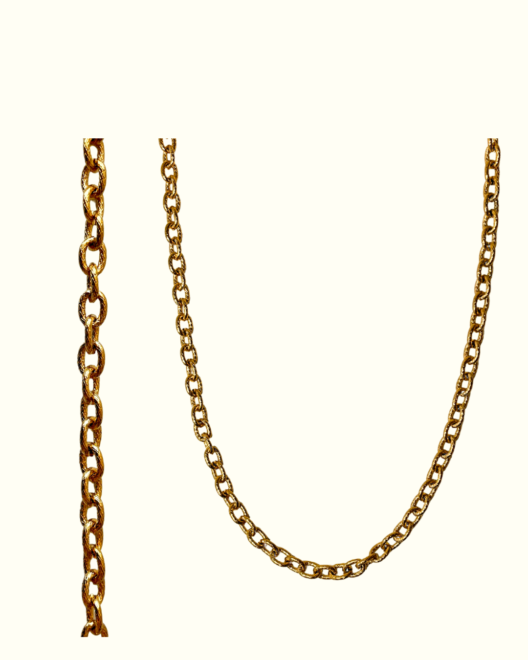 Oval Texture Link Necklace