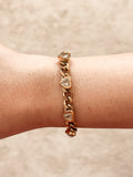 Zirconia Heart Cuban Bracelet
